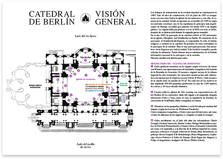 Berlin Cathedral · Spanish · Flyer · Translation and multilingual typesetting